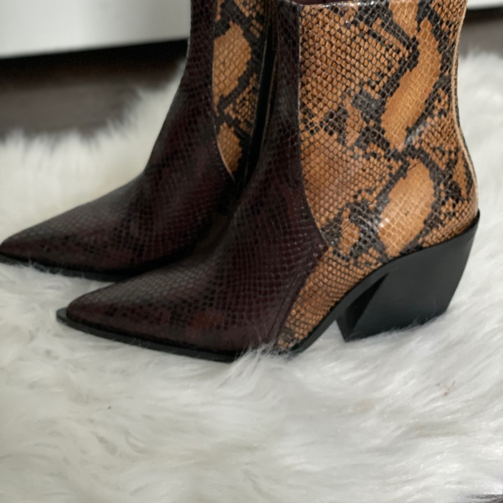 Topshop Brown Idol Snakeprint Leather